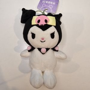 Hello Kitty Kuromi Plush Keychain